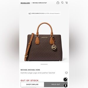 Michael Kors Camille Large LOGO And Leather Satchel